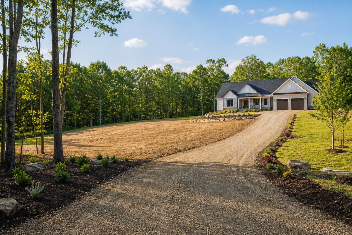 Finished rural grading and site work project